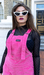 Pink Stretch Corduroy Dungarees - Run & Fly