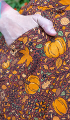 Autumn Pumpkin Flared Pinafore Dress - Run & Fly