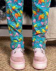 Rainbow Dinosaurs Stretch Twill Dungarees - Run & Fly