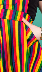 Rainbow Stripe Flared Pinafore Dress - Run & Fly