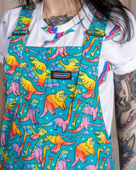 Rainbow Dinosaurs Stretch Twill Dungarees - Run & Fly