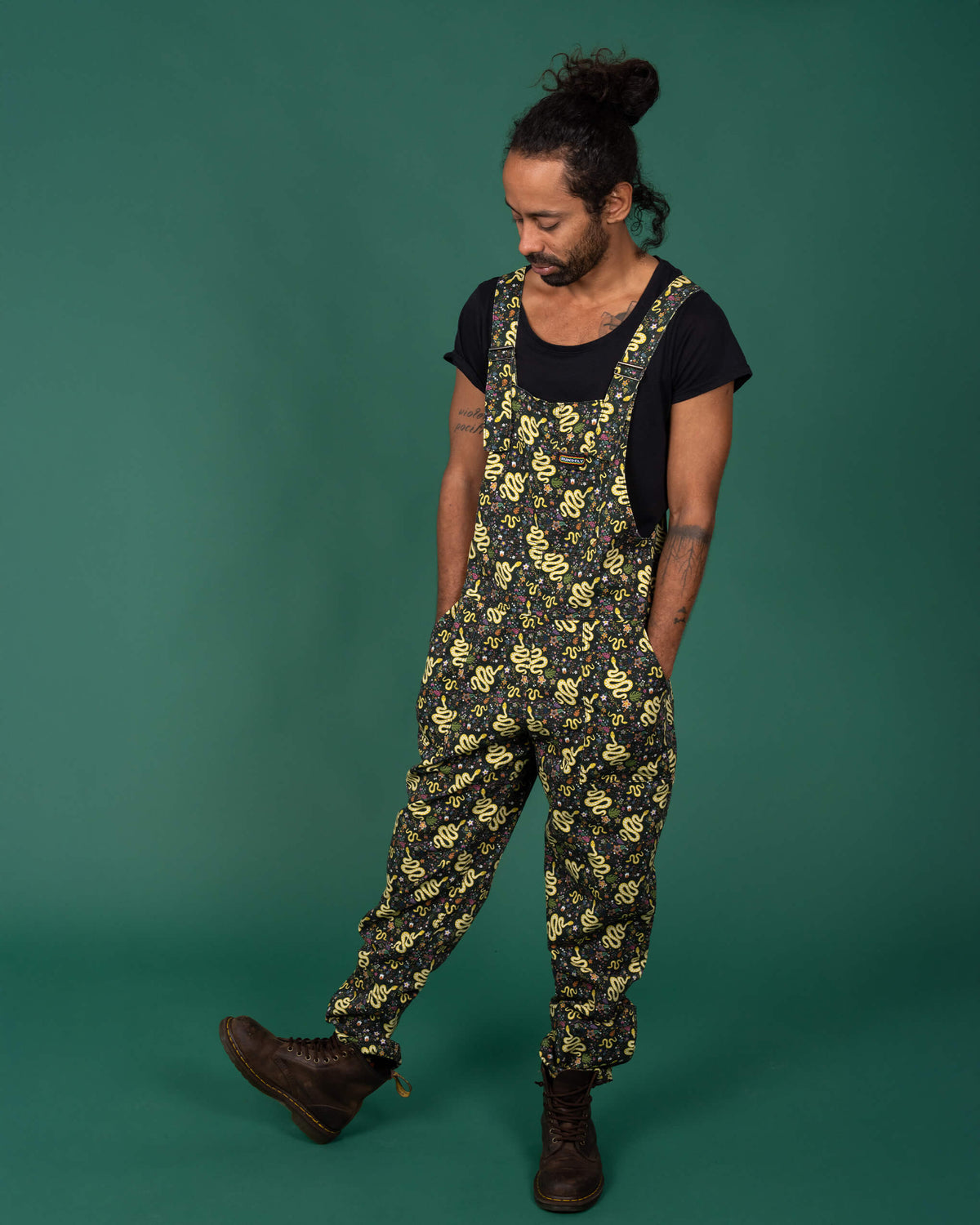 Serpent Garden Snakes Stretch Twill Dungarees - Run & Fly