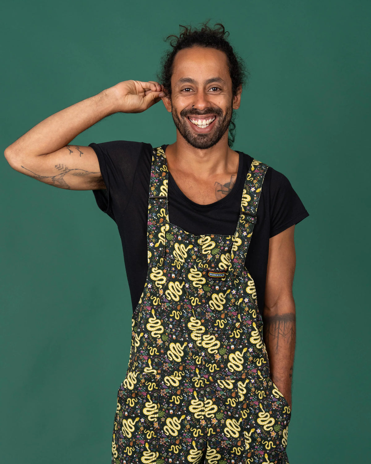 Serpent Garden Snakes Stretch Twill Dungarees - Run & Fly