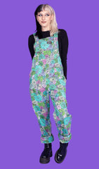 Succulents Stretch Twill Dungarees - Run & Fly