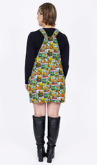 Tarot Dinosaurs Stretch Twill Pinafore Dress - Run & Fly