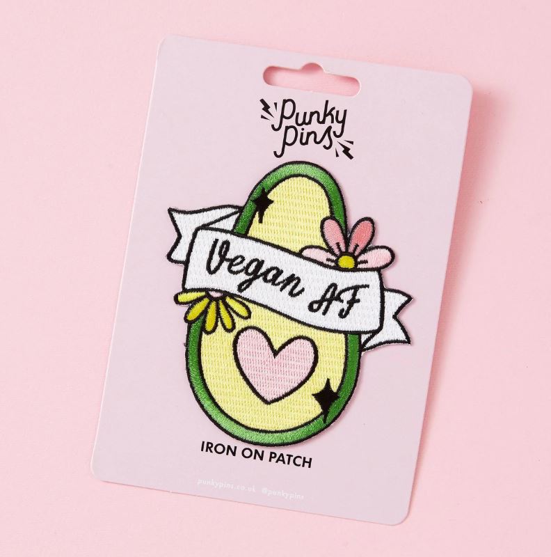 Vegan AF Avo Embroidered Patch - Punky Pins