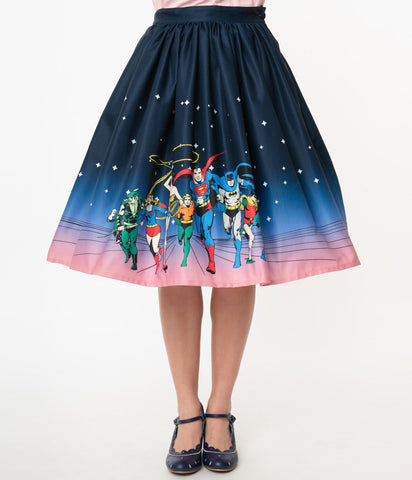 Comics Justice League Gellar Swing Skirt - Unique Vintage