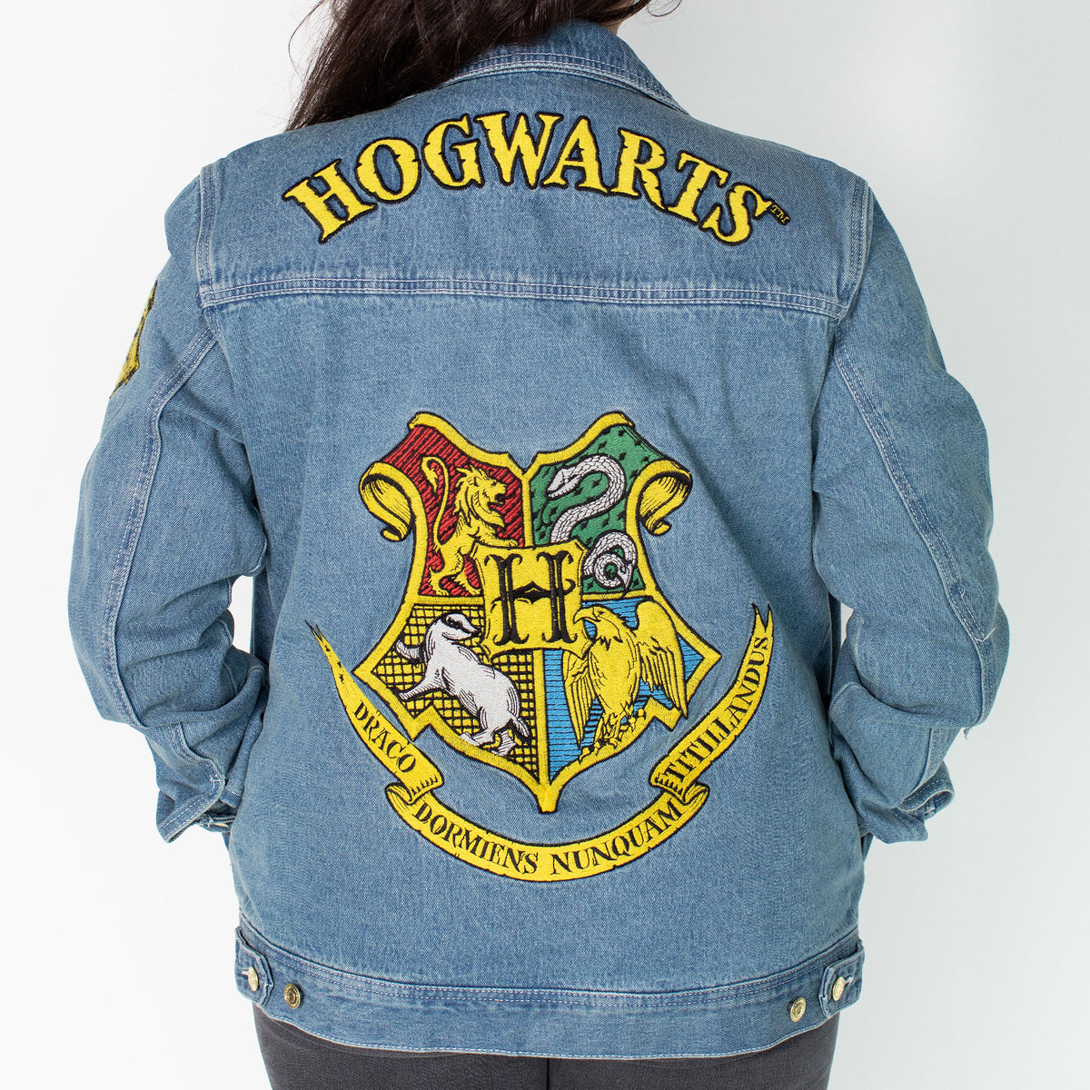 Harry Potter Hogwarts Embroidered Denim Jacket - Cakeworthy