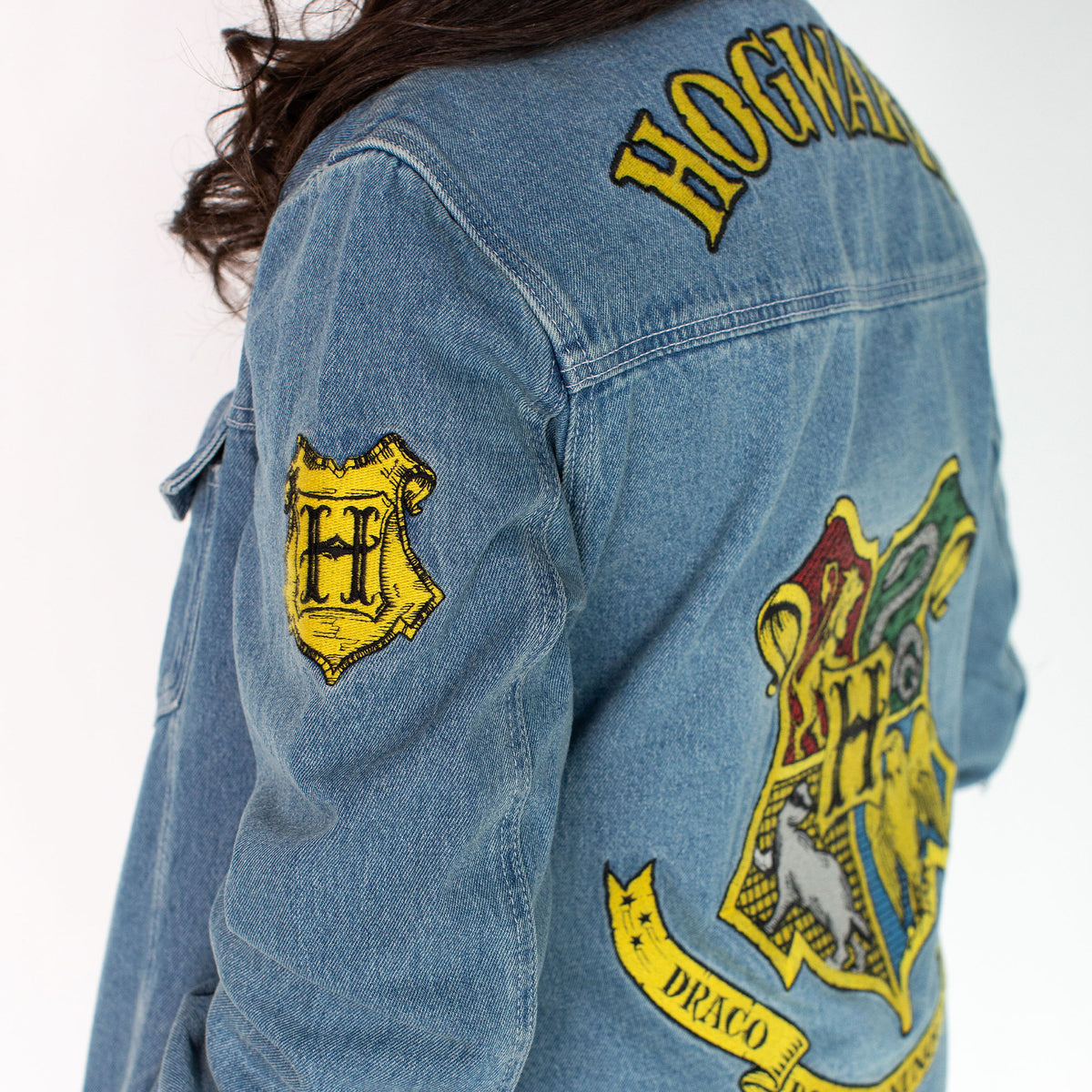 Harry Potter Hogwarts Embroidered Denim Jacket - Cakeworthy