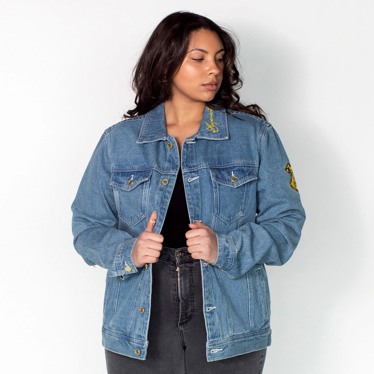 Harry Potter Hogwarts Embroidered Denim Jacket - Cakeworthy