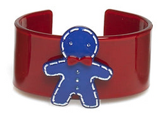 Gingerbread Man Acrylic Cuff Bracelet - No Tail