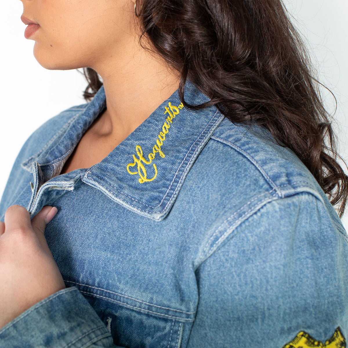 Harry Potter Hogwarts Embroidered Denim Jacket - Cakeworthy
