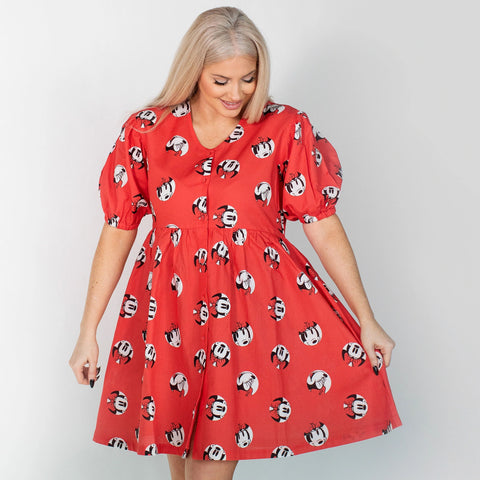 Minnie Mouse Puffy Sleeve Dress - Cakeworthy