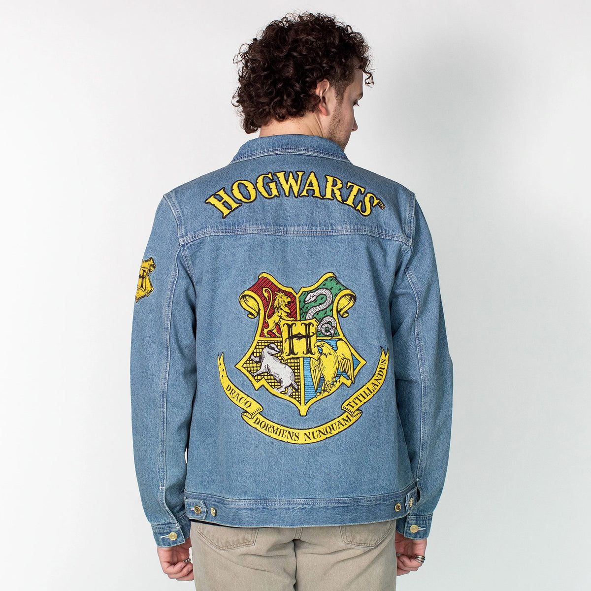 Harry Potter Hogwarts Embroidered Denim Jacket - Cakeworthy