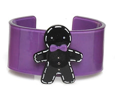Gingerbread Man Acrylic Cuff Bracelet - No Tail