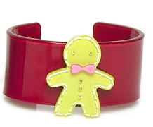 Gingerbread Man Acrylic Cuff Bracelet - No Tail