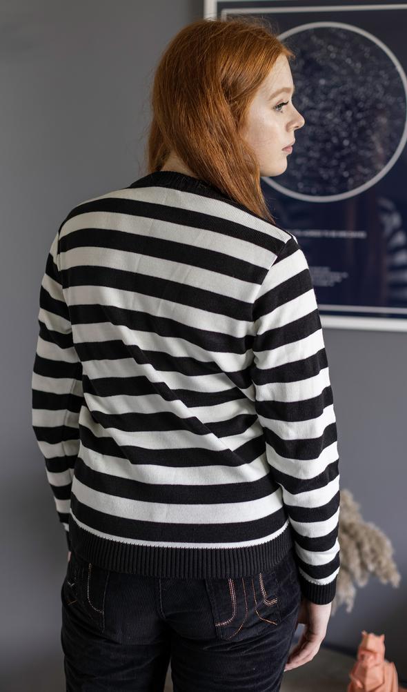 White and Black Striped Jumper - Run & Fly