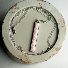 Pink Salt Silver Vertical Bar Reversible Necklace - Jilzarah