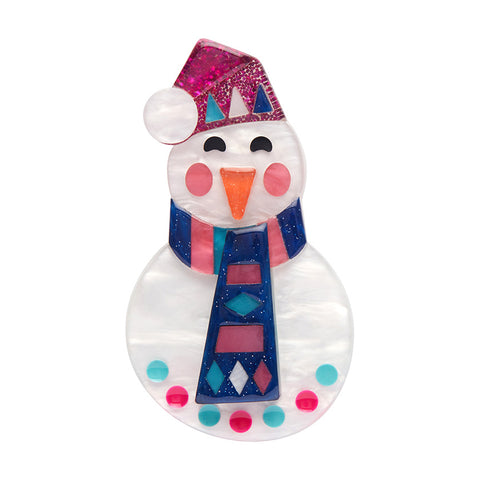 Stay Frosty, Snowman Brooch - Erstwilder Modern Holiday (Last Available)