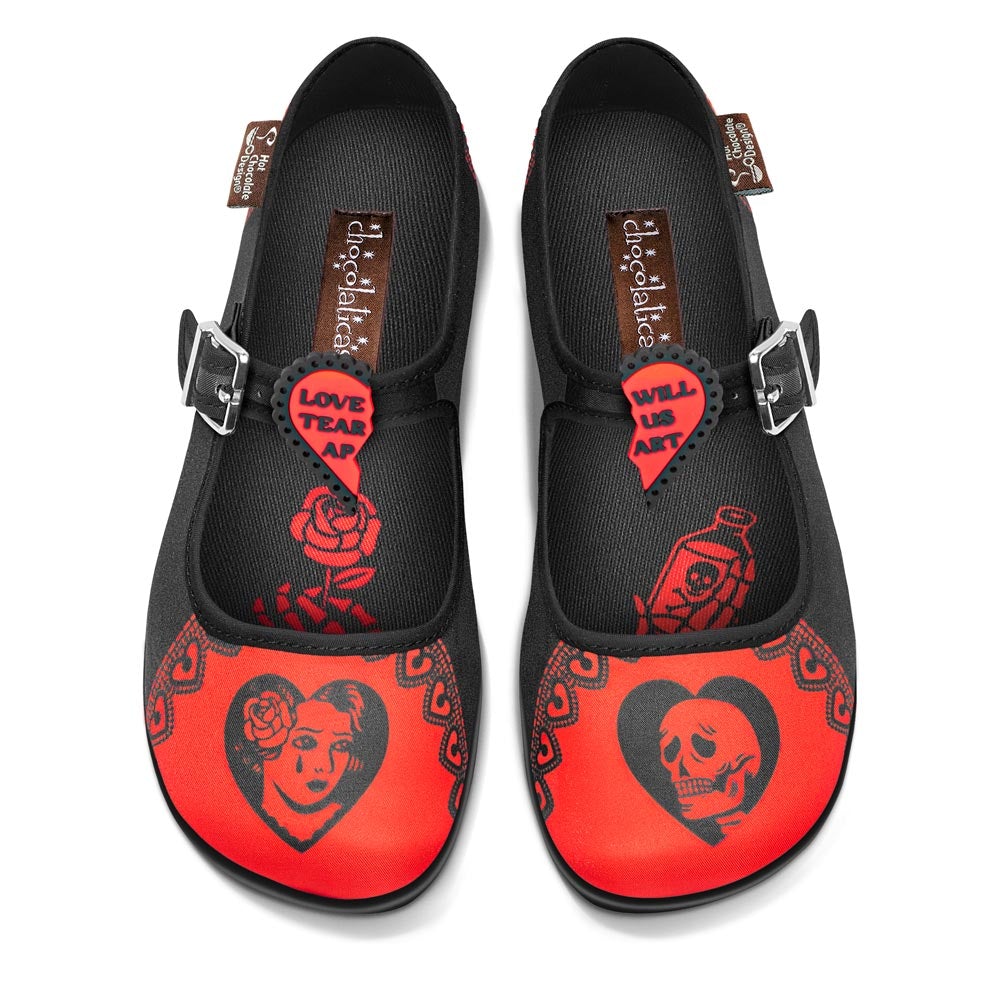 Love Will Tear Us Apart Women's Mary Jane Flat - Hot Chocolate Design Chocolaticas (Last Available)