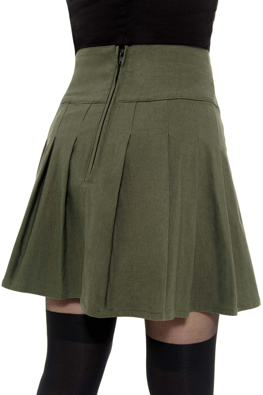 Dark Academy Khaki Mini Skirt - Killstar