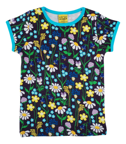 Children and Adult's Midsummer Purple Floral Organic Short Sleeved T-Shirt - Duns Sweden