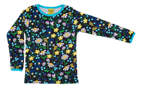 Children and Adult's Midsummer Purple Floral Organic Long Sleeved T-Shirt - Duns Sweden