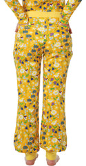 Children's Midsummer Yellow Flowers Organic Baggy Pants - Duns Sweden
