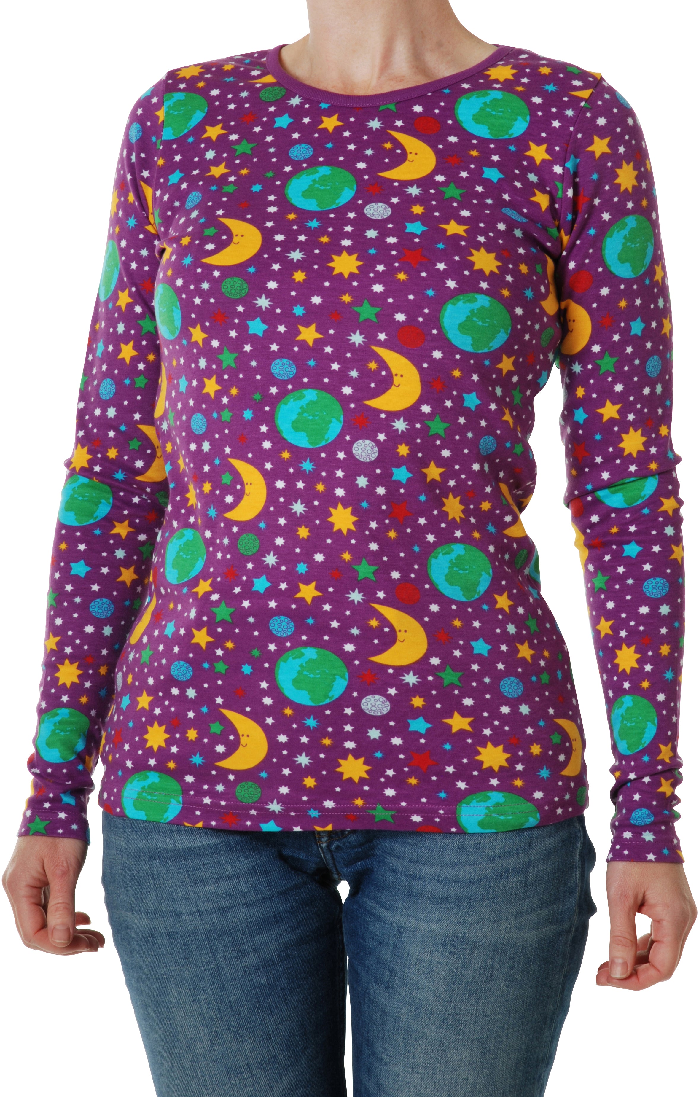 Children and Adult's Mother Earth Violet Organic Long Sleeved T-Shirt - Duns Sweden