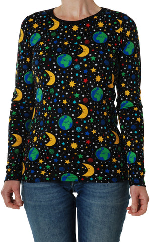 Adult's Mother Earth Black Organic Long Sleeved T-Shirt - Duns Sweden (Last Available)