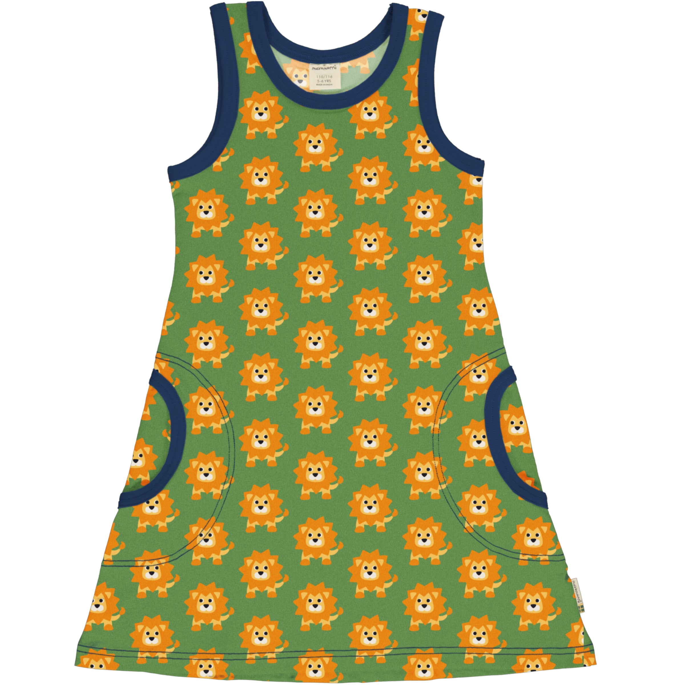 Children's Lion 2 Sleeveless Dress - Maxomorra (Last Available)