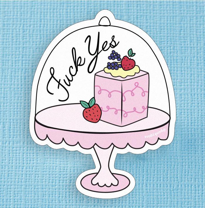 Fuck Yes Cakes Large Vinyl Sticker - Punky Pins