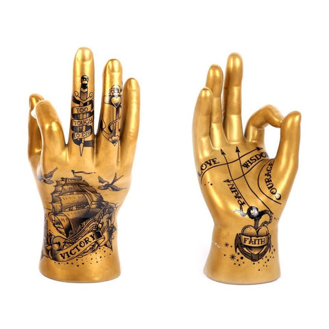 Gold Phrenology Hand 22.5cm