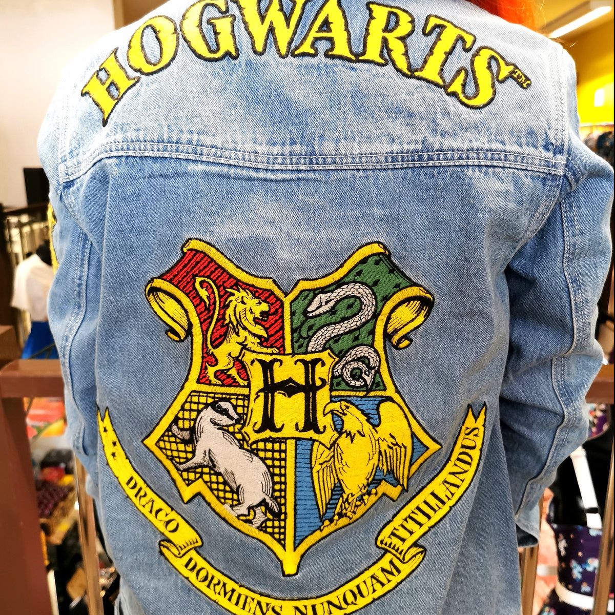 Harry Potter Hogwarts Embroidered Denim Jacket - Cakeworthy