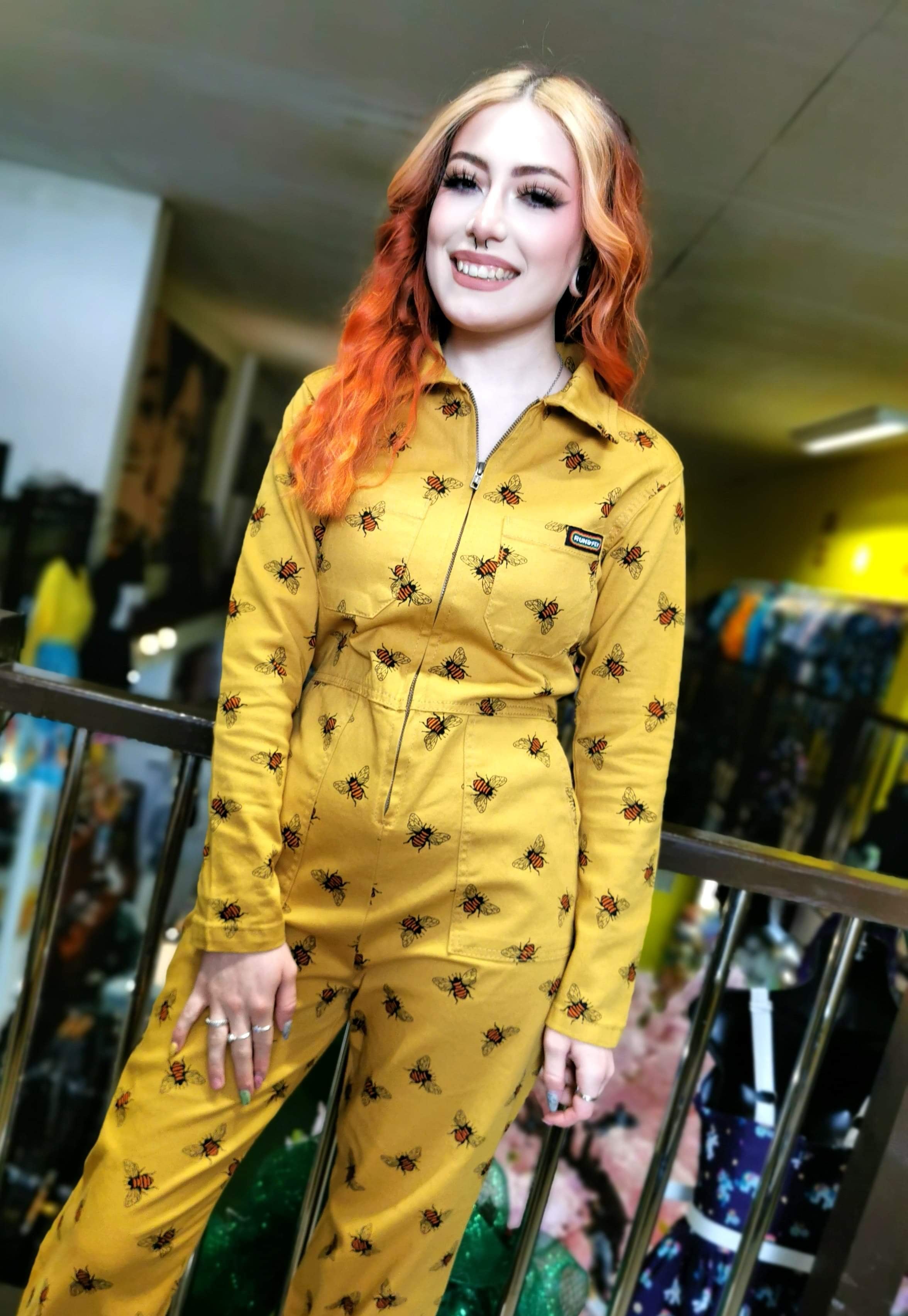 Yellow Playsuit Boiler Suit Malle Romper Race Overall Yellow