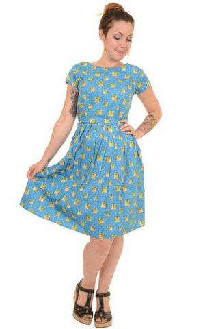 Kitsch Polka Dot Kitty Tea Party Dress - Run & Fly (Last Available)