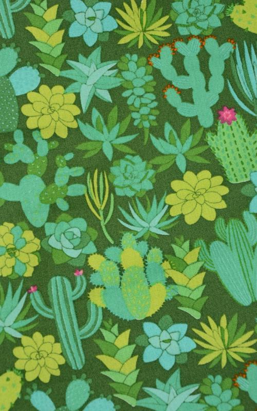 Green Blooming Cactus Tea Party Dress - Run & Fly (Last Available)