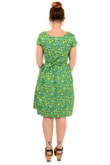 Green Blooming Cactus Tea Party Dress - Run & Fly (Last Available)