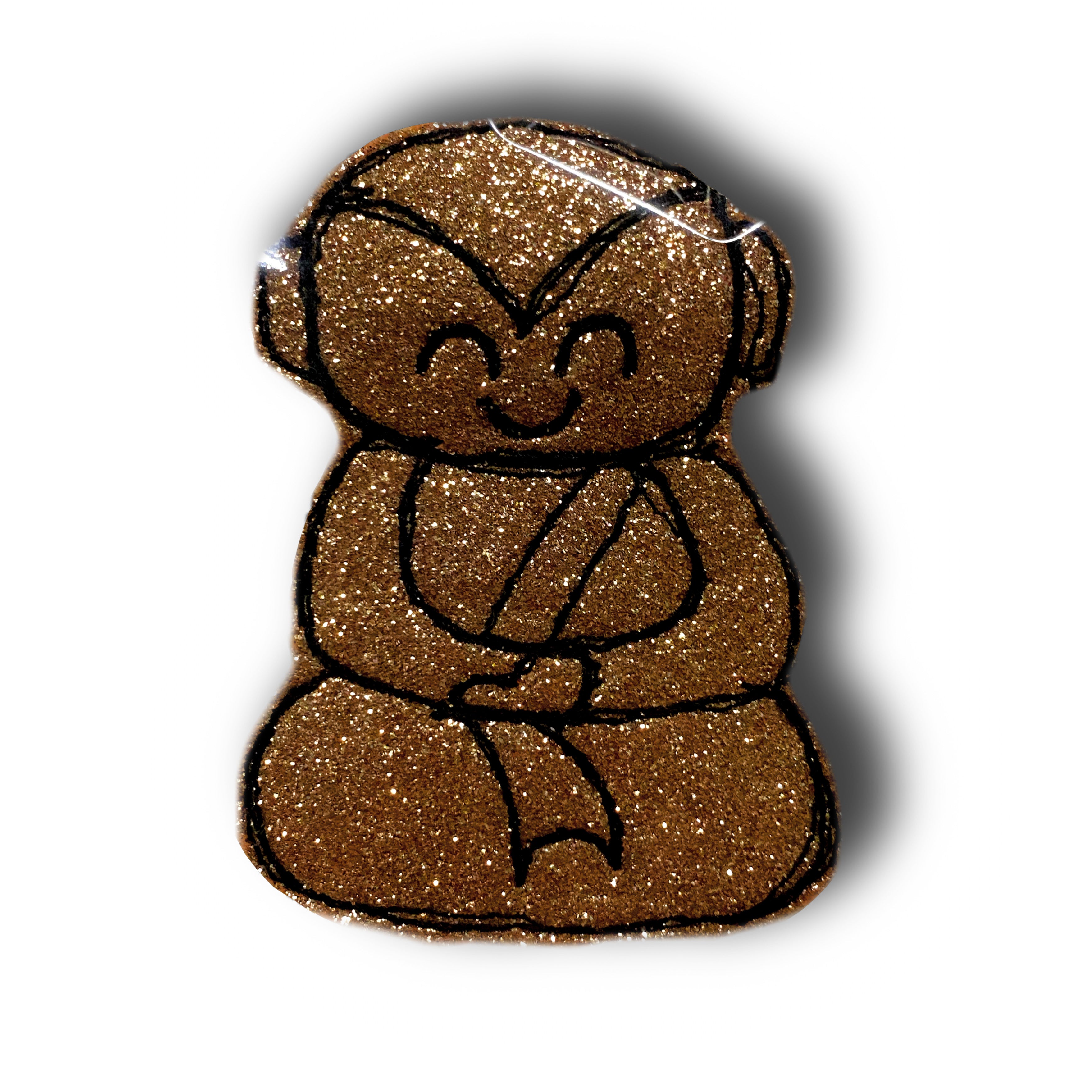One of a Kind Buddha Glitter Brooch / Badge - Bumblebee Design Treasures (Last Available)