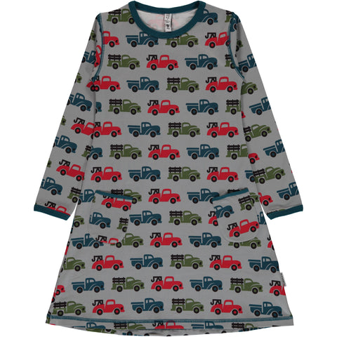 Children's Truck Long Sleeved Dress - Maxomorra