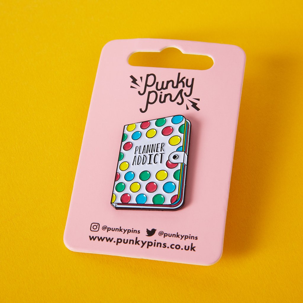 Stationery Planner Addict Enamel Pin - Punky Pins
