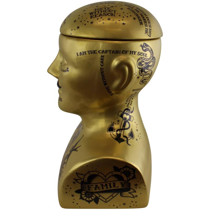Gold Phrenology Storage Head 30cm
