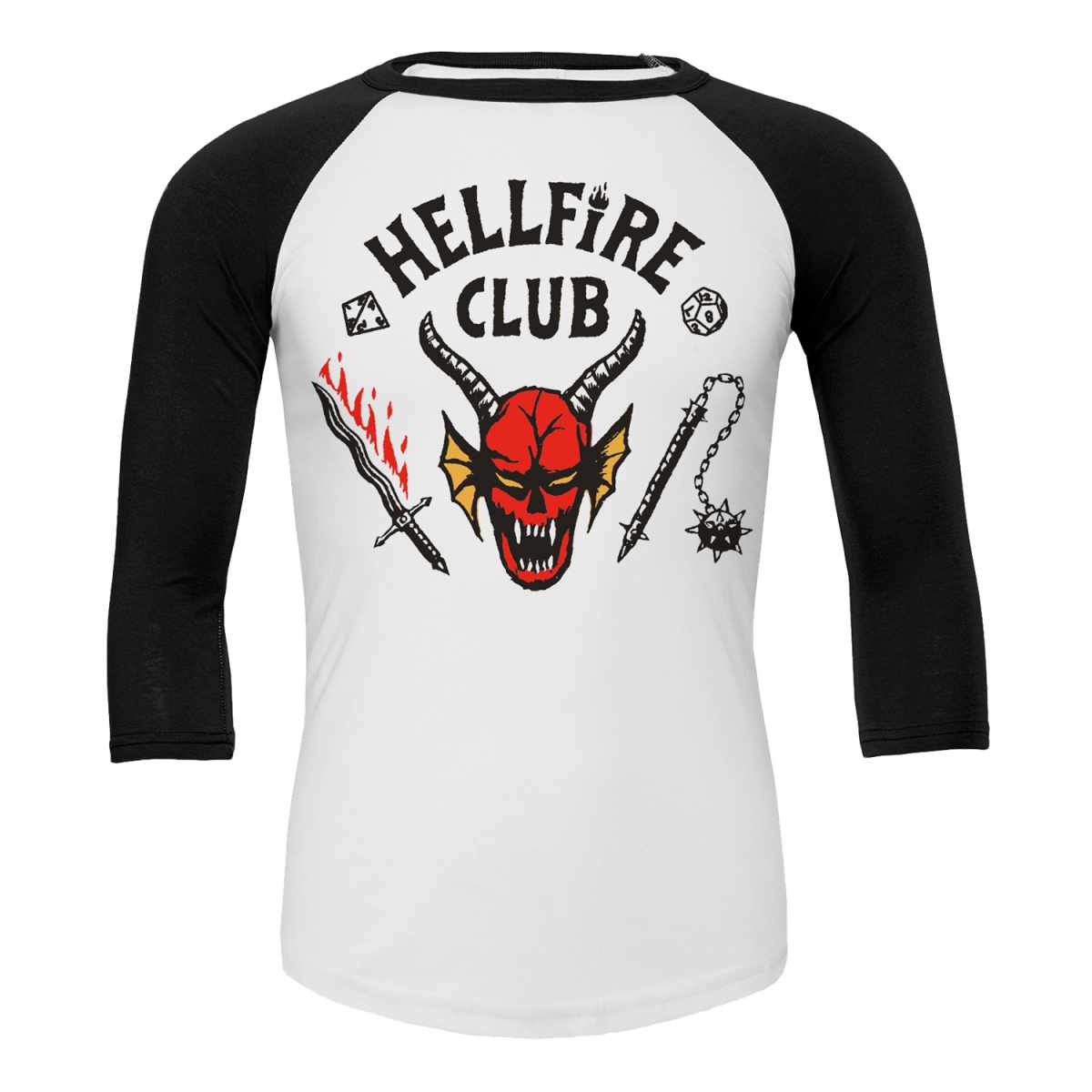 Stranger Things Hellfire Club Crest Long Sleeve Raglan T-Shirt