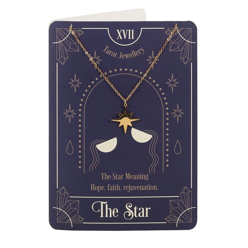 The Star Tarot Necklace on a Greetings Card