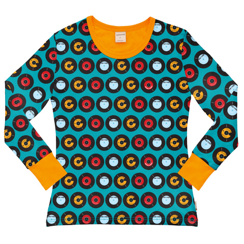 Adult's LP Record Slim Fit Long Sleeved T-Shirt - Maxomorra (Last Available)