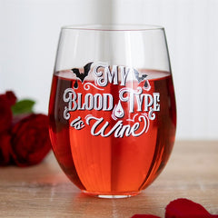 My Blood Type is Wine Stemless Wine Glass (Last Available)