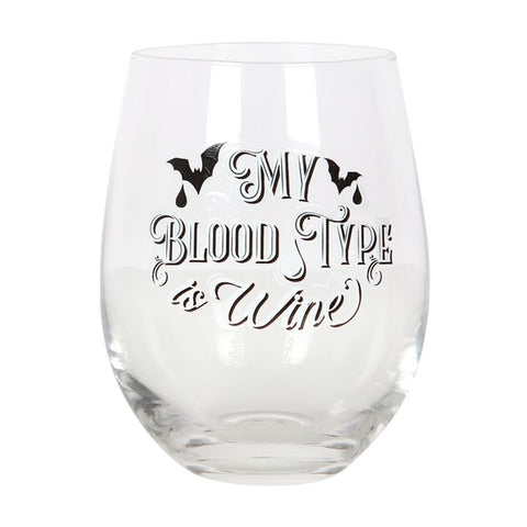 My Blood Type is Wine Stemless Wine Glass (Last Available)