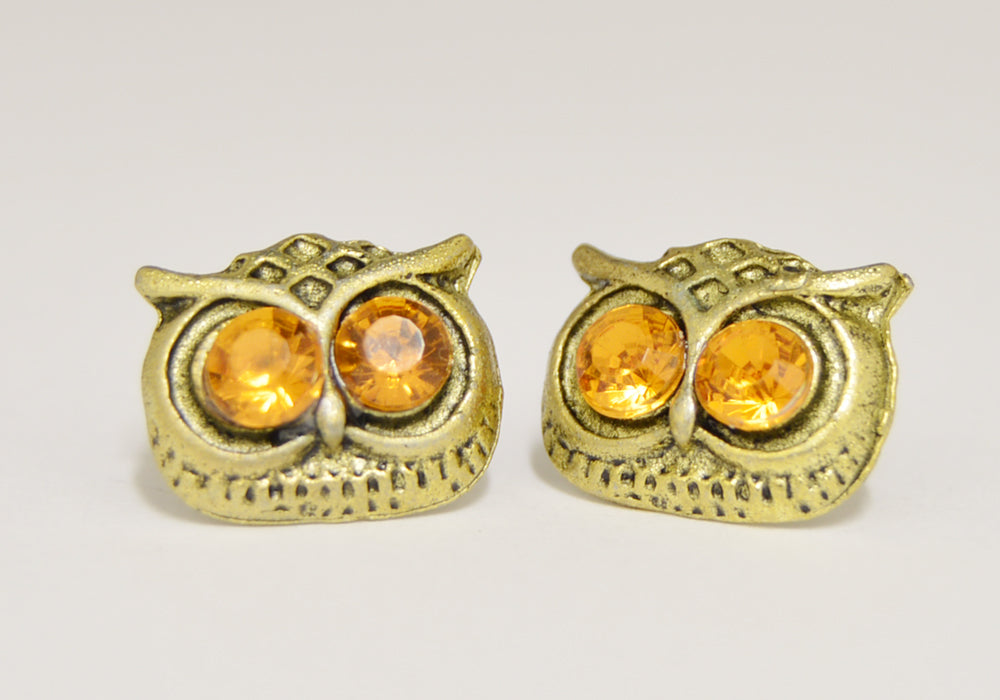 Owl Gem Stud Earrings (Last Available)
