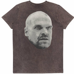 Stranger Things Hopper Lives Russian Text Acid Wash T-Shirt