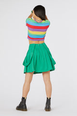Green Time Out Pleated Twill Pinafore - Dangerfield